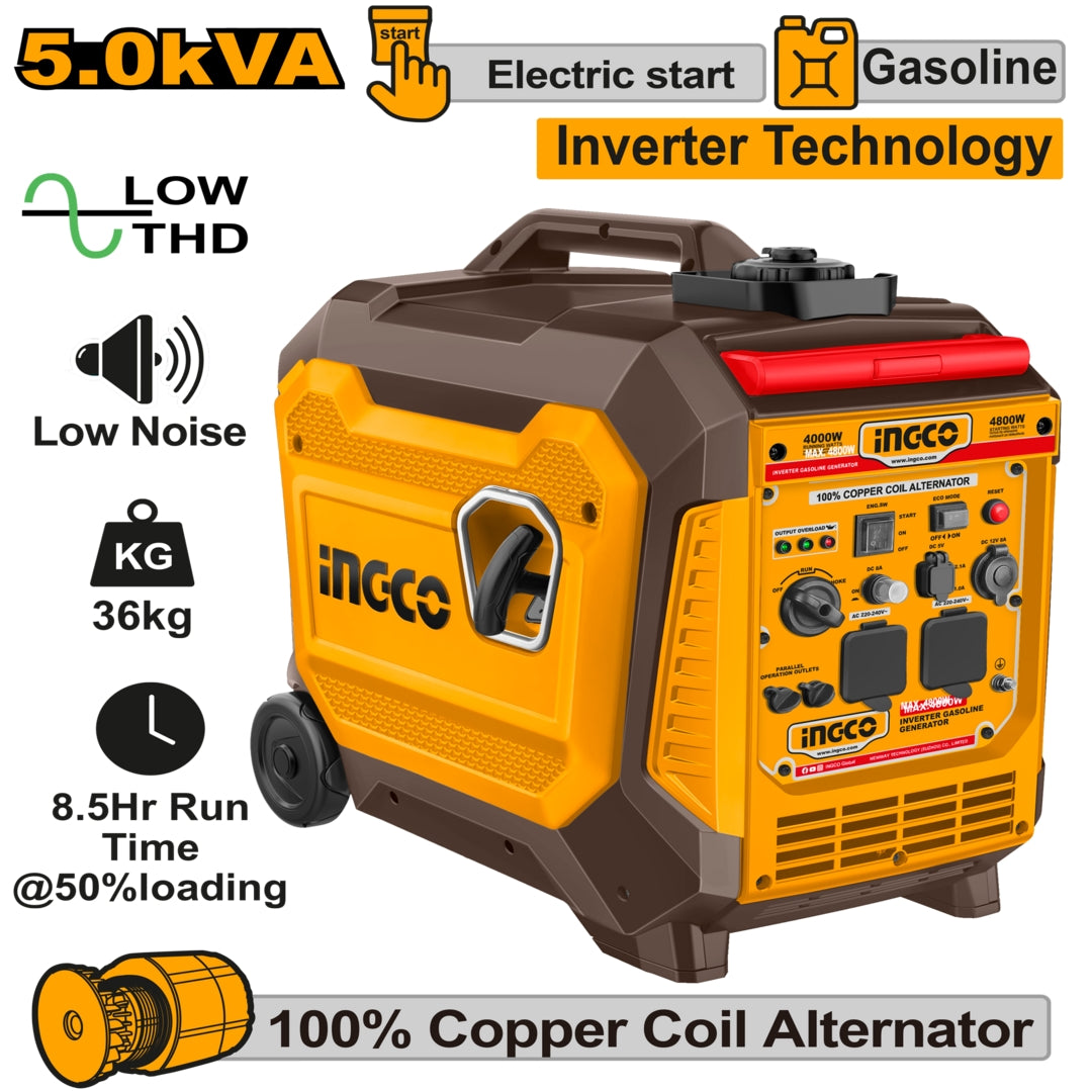 Inverter Gasoline Generator 5.0KVA 220-240V 60Hz GEI50006-5P ING-EN