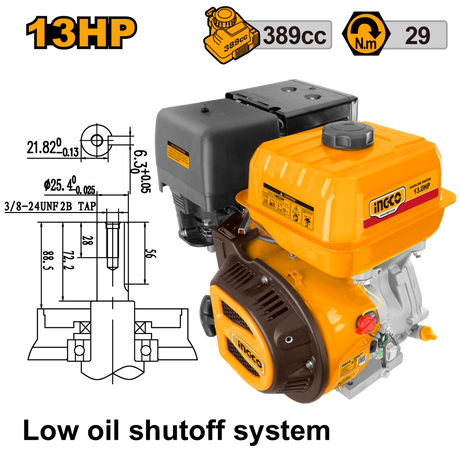 INGCO 13HP 4-stroke industrial gasoline engine generator