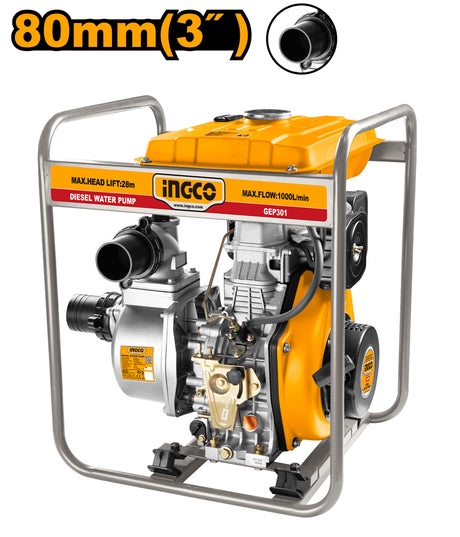 INGCO GEP301 3 inch industrial diesel water pump 5.5HP 296cc
