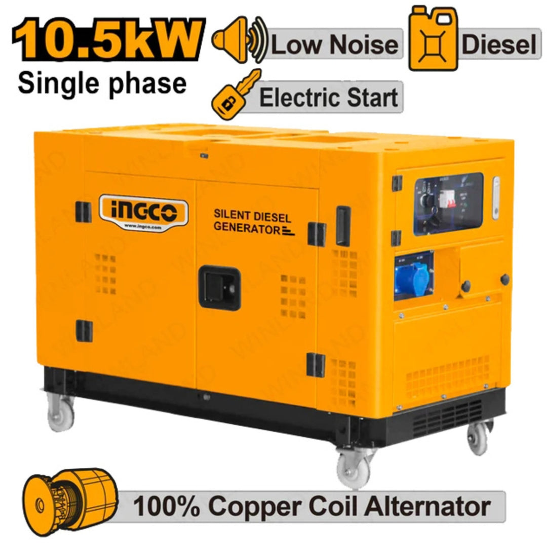 26Liters Fuel Tank Silent Diesel Generator (12KVA/220-240V~) GSE125001-5P