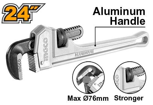 INGCO Pipe Wrench 24" Ø76mm – Aluminum Handle