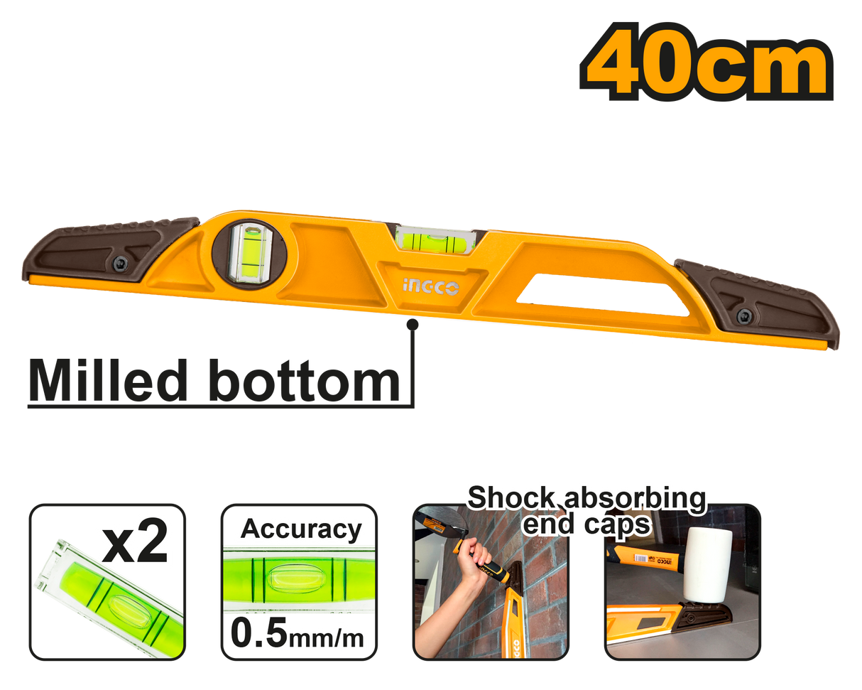 450g Heavy-Duty Mason's Level 40cm Leveling Tool HBSL08040 ING-MT