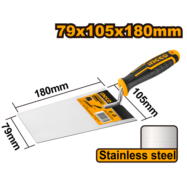 INGCO Bricklaying Trowel Stainless Steel Blade with Plastic Handle