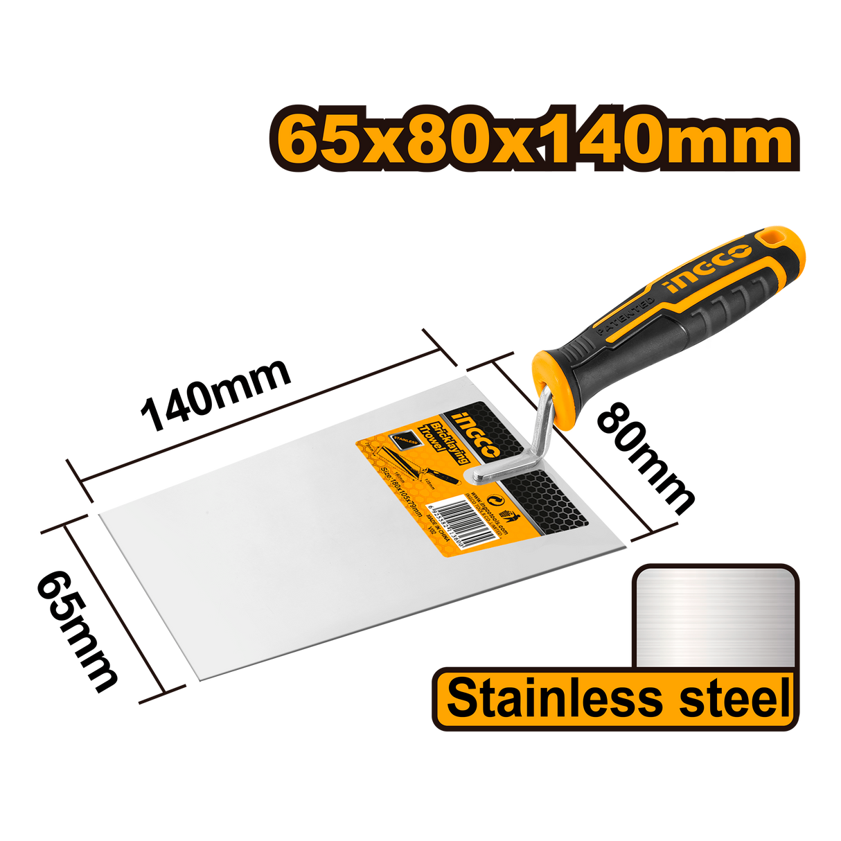 Bricklaying Trowel Stainless Steel Blade(plastic handle) ING-HT