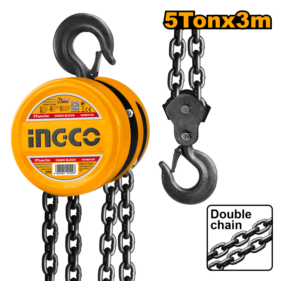 INGCO HCBK0105 5 ton chain block with free soldering iron