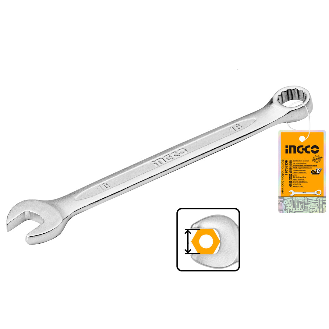 Ingco 16mm combination spanner chrome vanadium tool