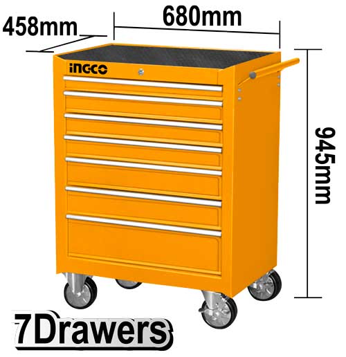 Ingco roller tool cabinet with 7 drawers workshop storage