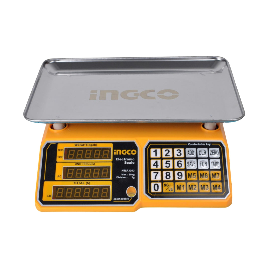 Rechargeable Electronic Digital Weighing Scale 30Kg HESA3303 ING-EL