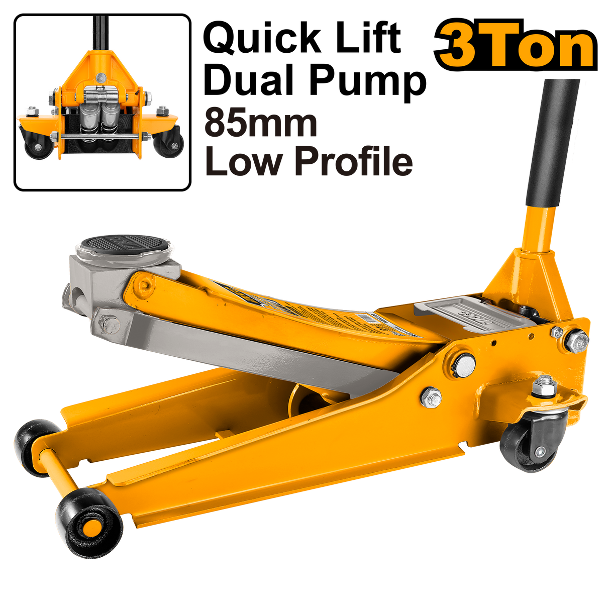 Dual Pump Hydraulic Floor Jack 3 Tons HFJ304 ING-HT