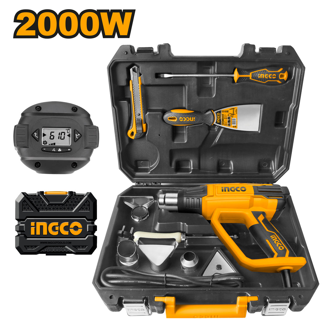 INGCO Heat Gun 2000W with Digital Temperature Control