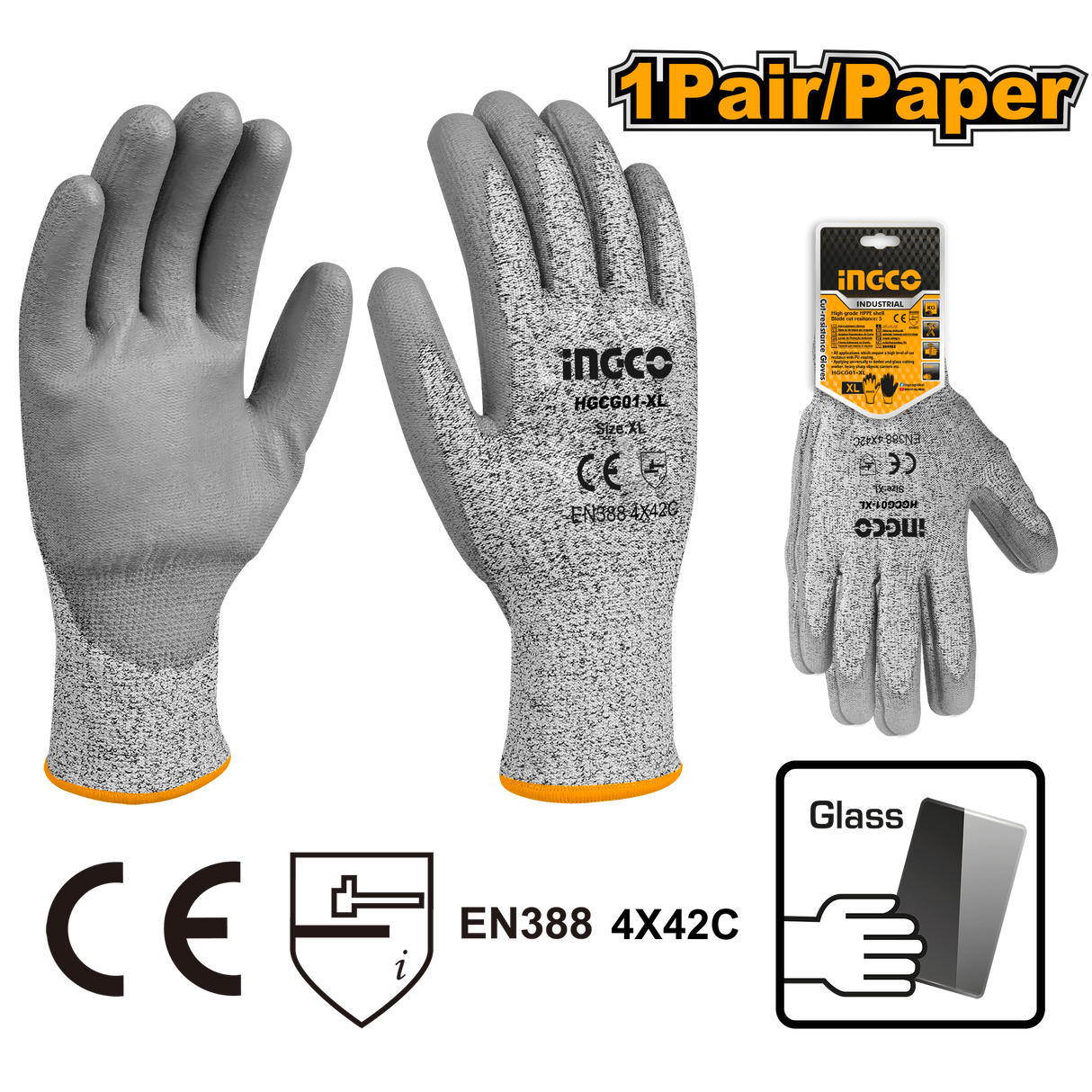 Cut Resistance Rubber Gloves XL HGCG01-XL / HGCG02-XL ING-SE