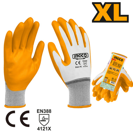 INGCO nitrile-coated oil-resistant safety gloves
