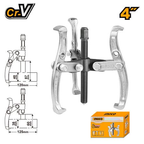 Ingco 4 inch 3-jaw gear puller universal bearing remover