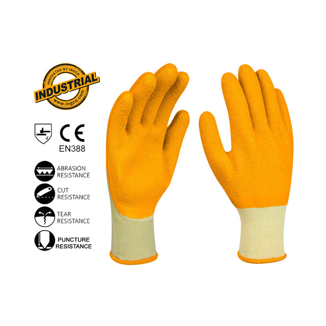 INGCO HGVL04-XL industrial latex fully coated cotton gloves XL
