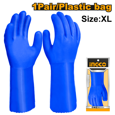 INGCO PVC Safety Gloves 32cm for Cleaning and Protection
