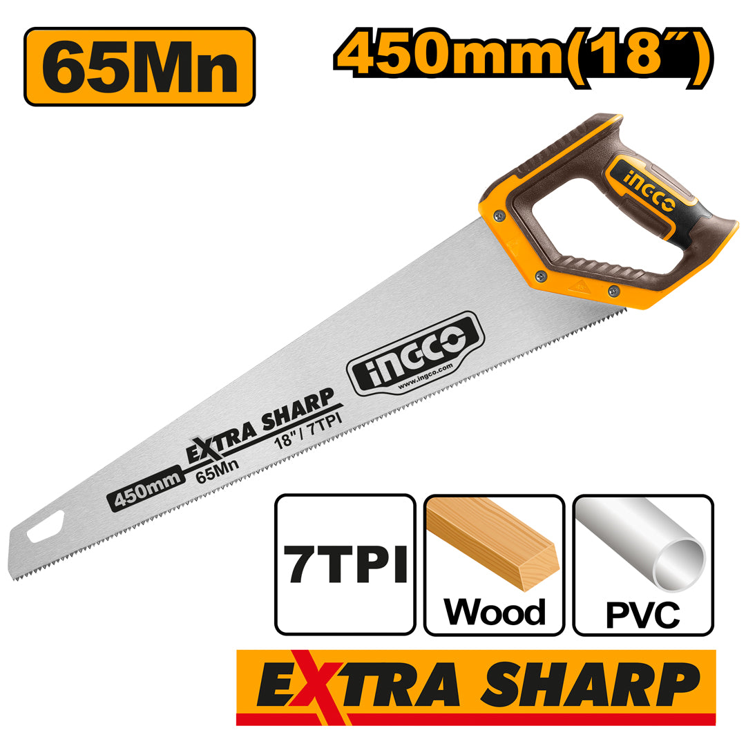 Ingco hand saw 18 inch 450mm industrial woodworking