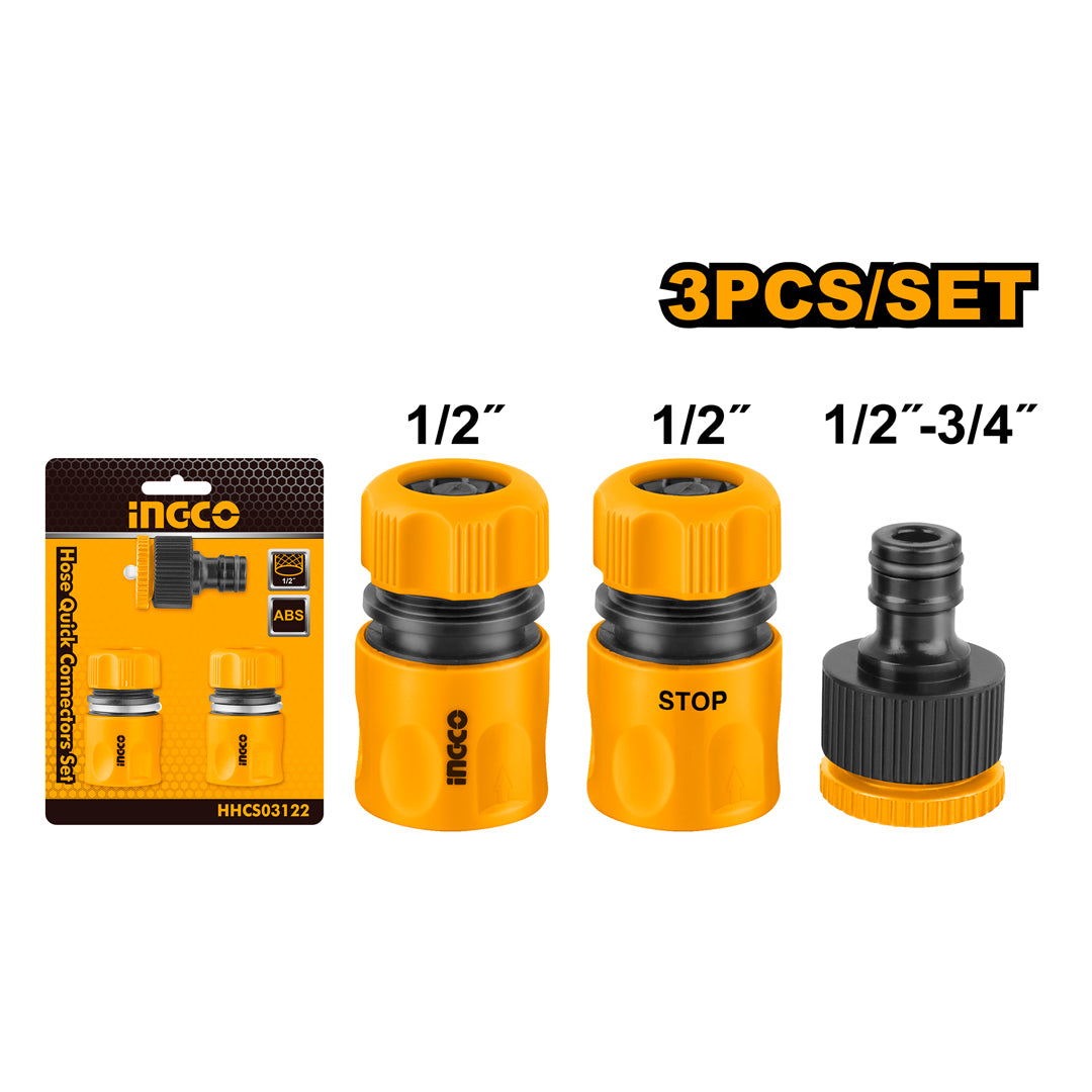 INGCO HHCS03122 garden spray hose quick connectors set