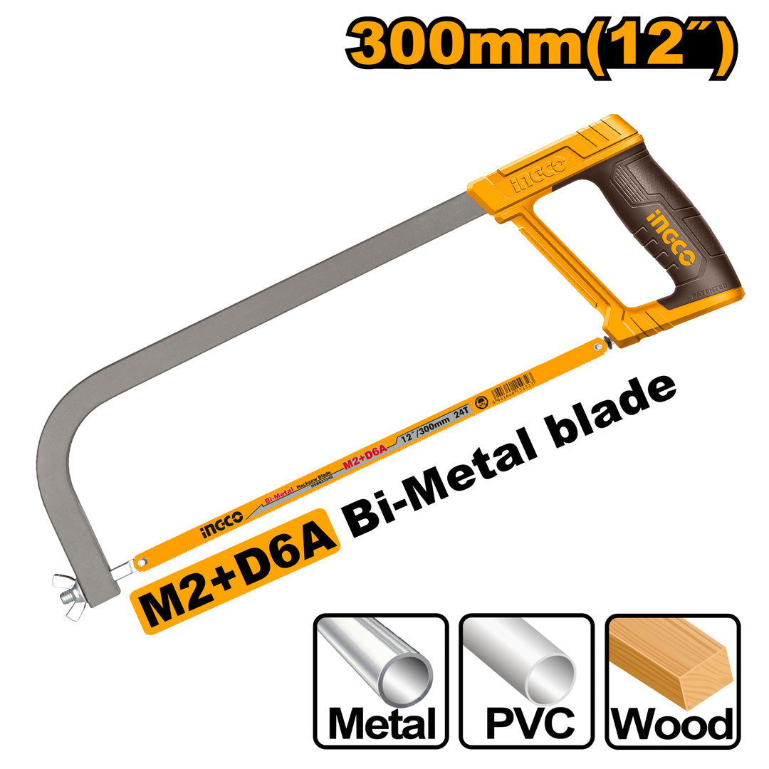 INGCO HHFS3068 hacksaw frame with blade 12 inch