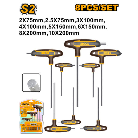 INGCO 8pcs T-Handle Hex Wrench Set – HHKT80818
