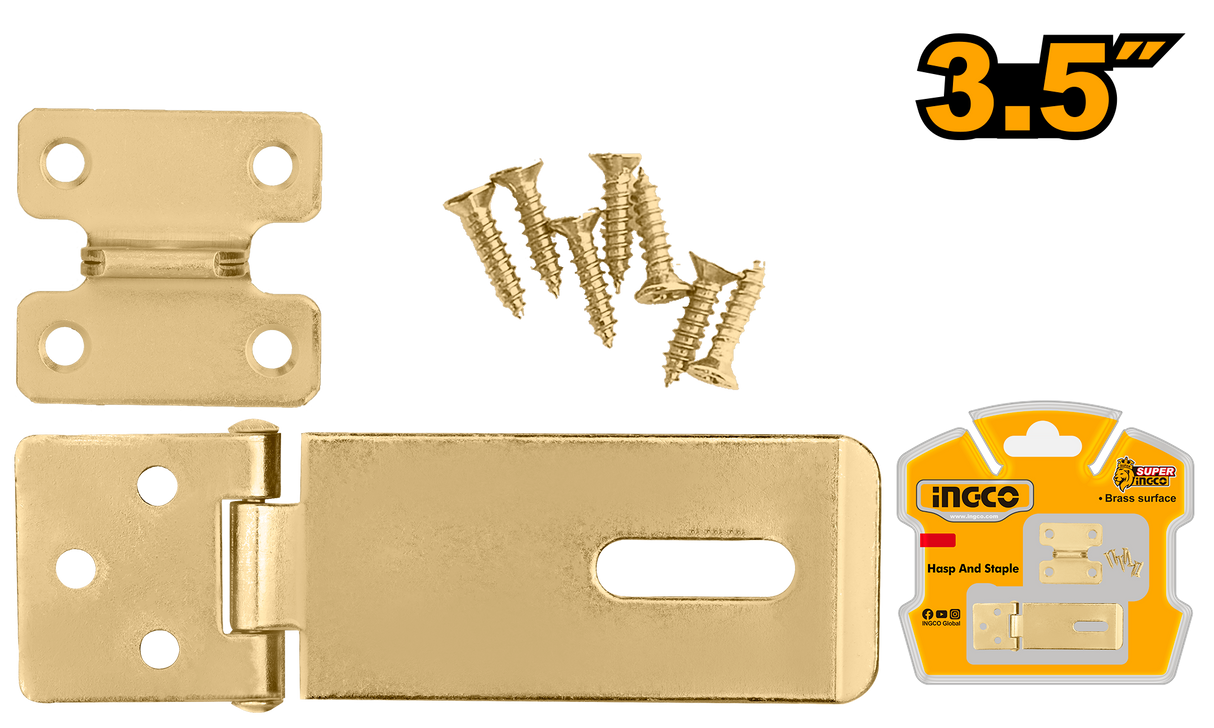 INGCO hasps and staple 1.5in - 5.5in, 20mm x 1.1mm, 38mm x 1.9mm