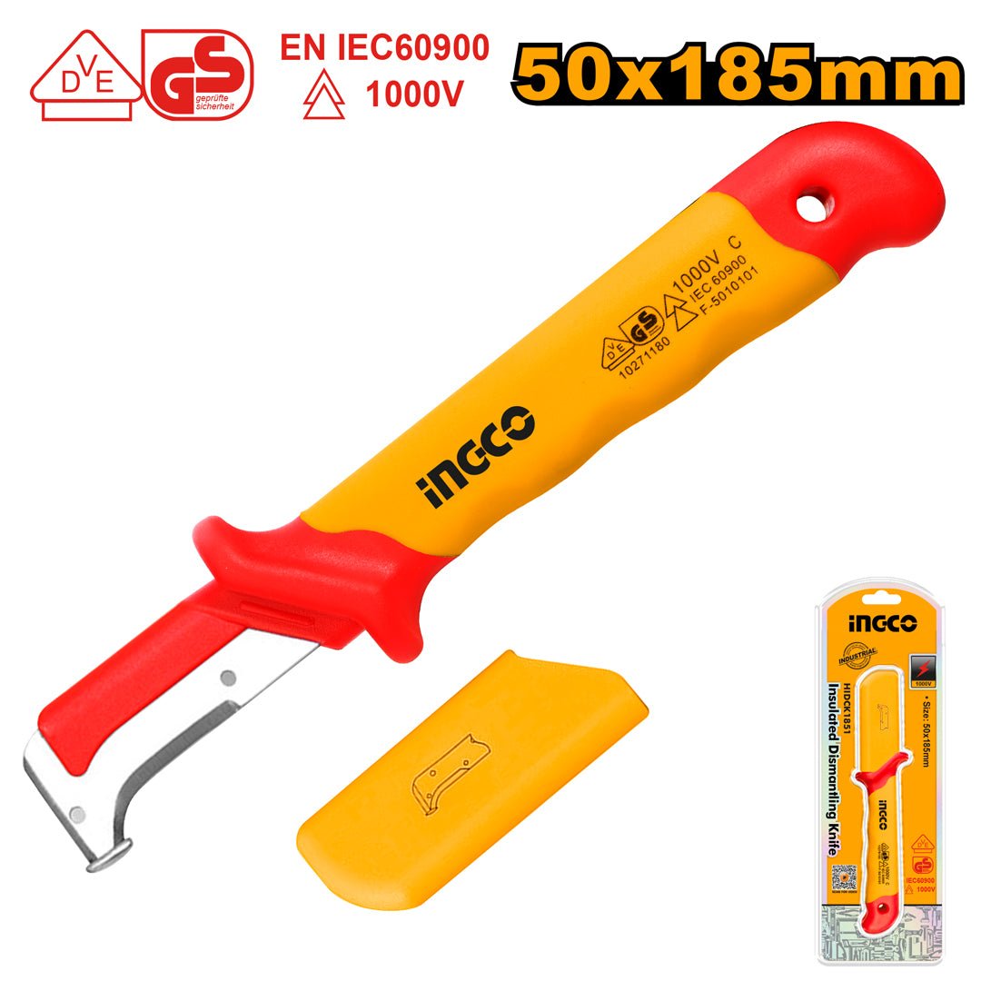 INGCO insulated dismantling knife 185mm for electrical and industrial work