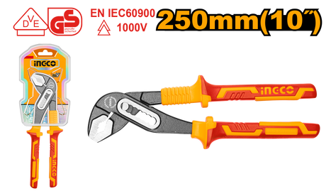 Ingco 250mm insulated pump pliers, 1000V rated
