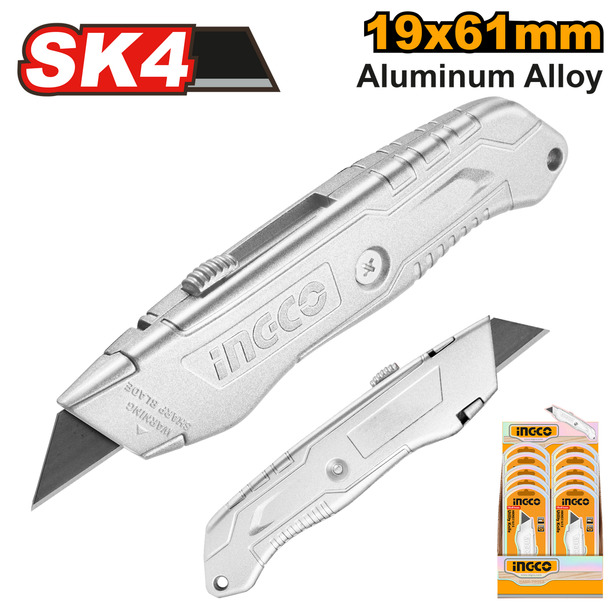 19mmx61mm Super Select Aluminum Body Snap-Off Blade Utility Knife Cutter HKNS11615 ING-HT