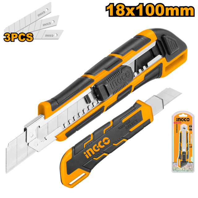 INGCO HKNS28035 18mm x 100mm snap-off blade knife cutter
