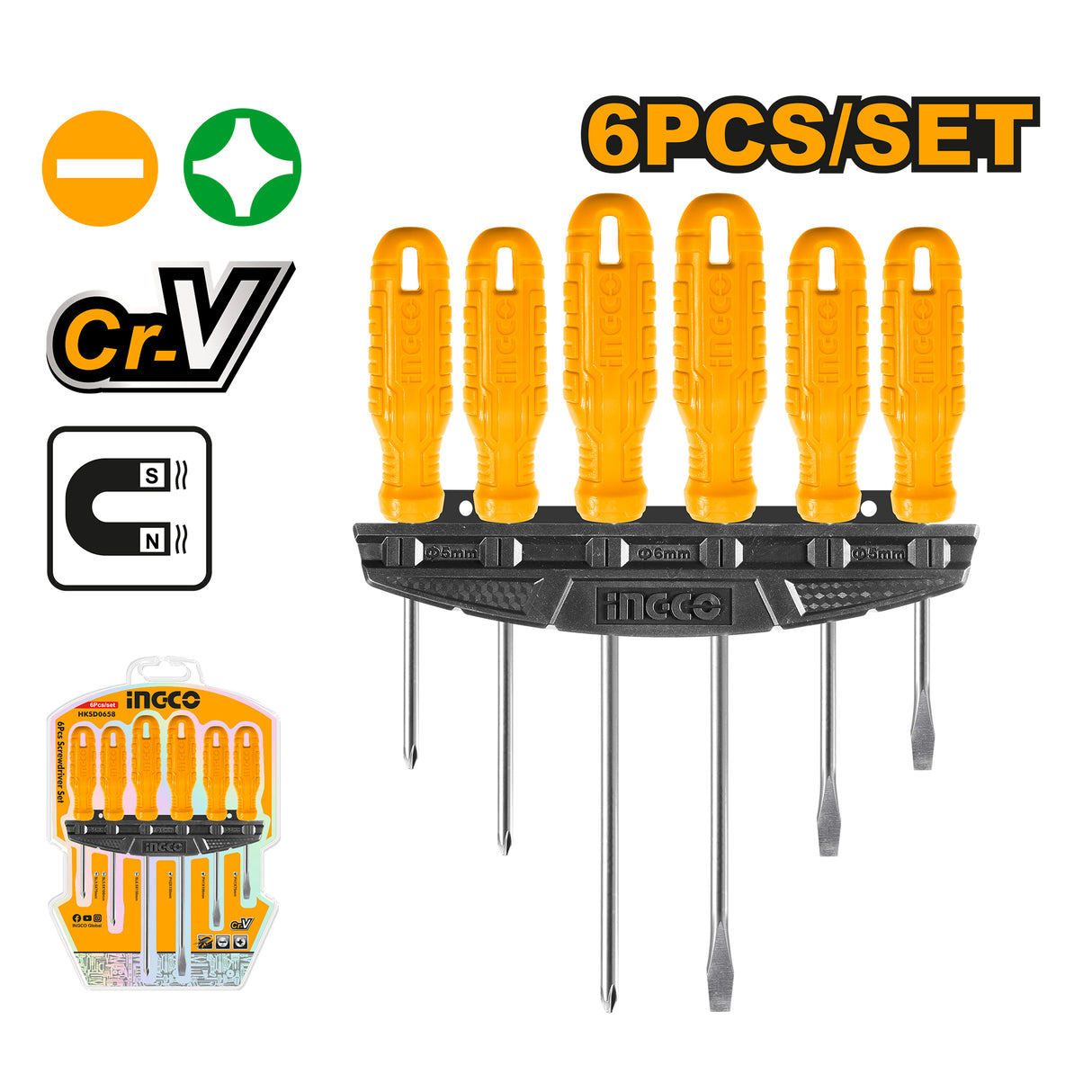 INGCO HKSD0658 screwdriver 6pcs set