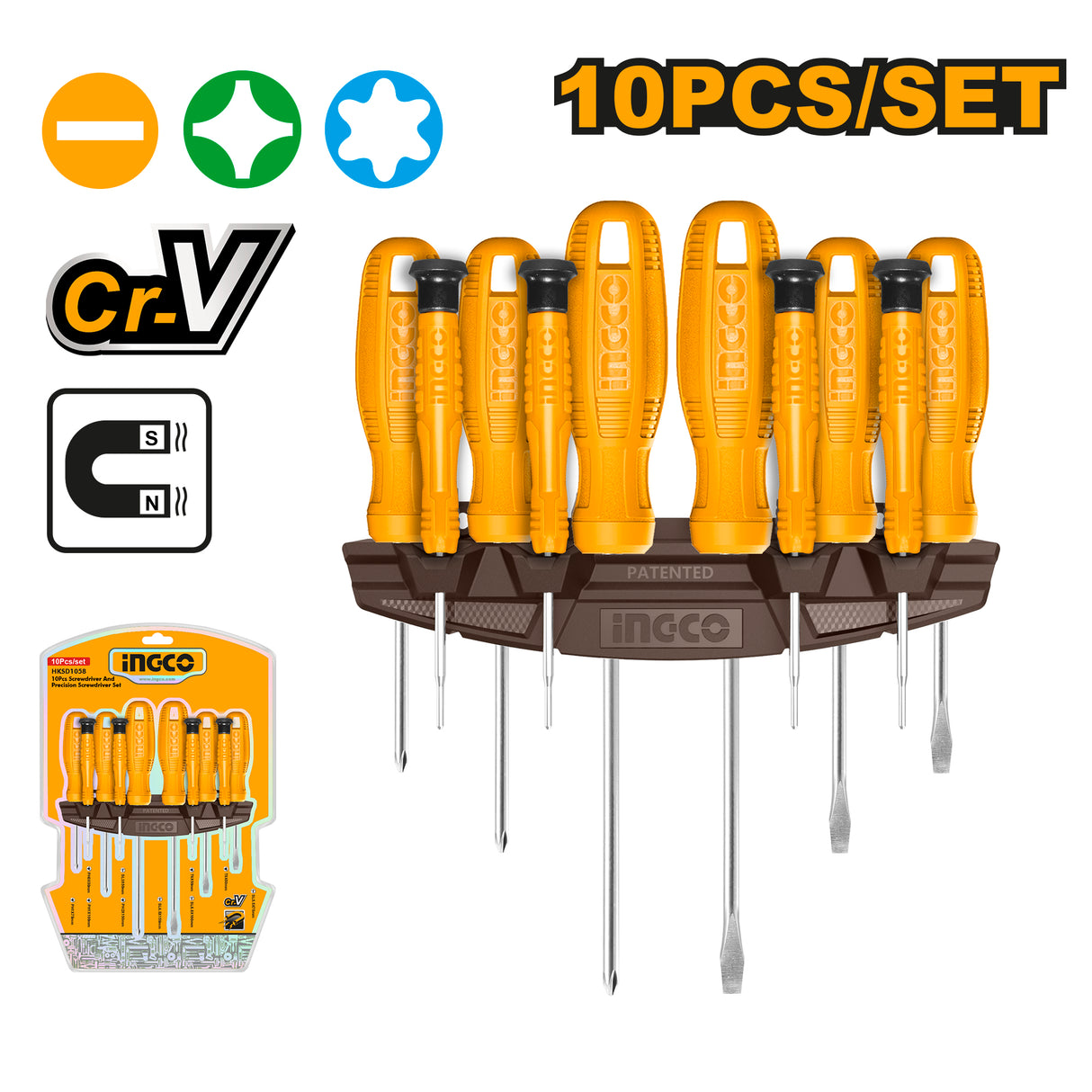 INGCO 10PCS Screwdriver & Precision Set