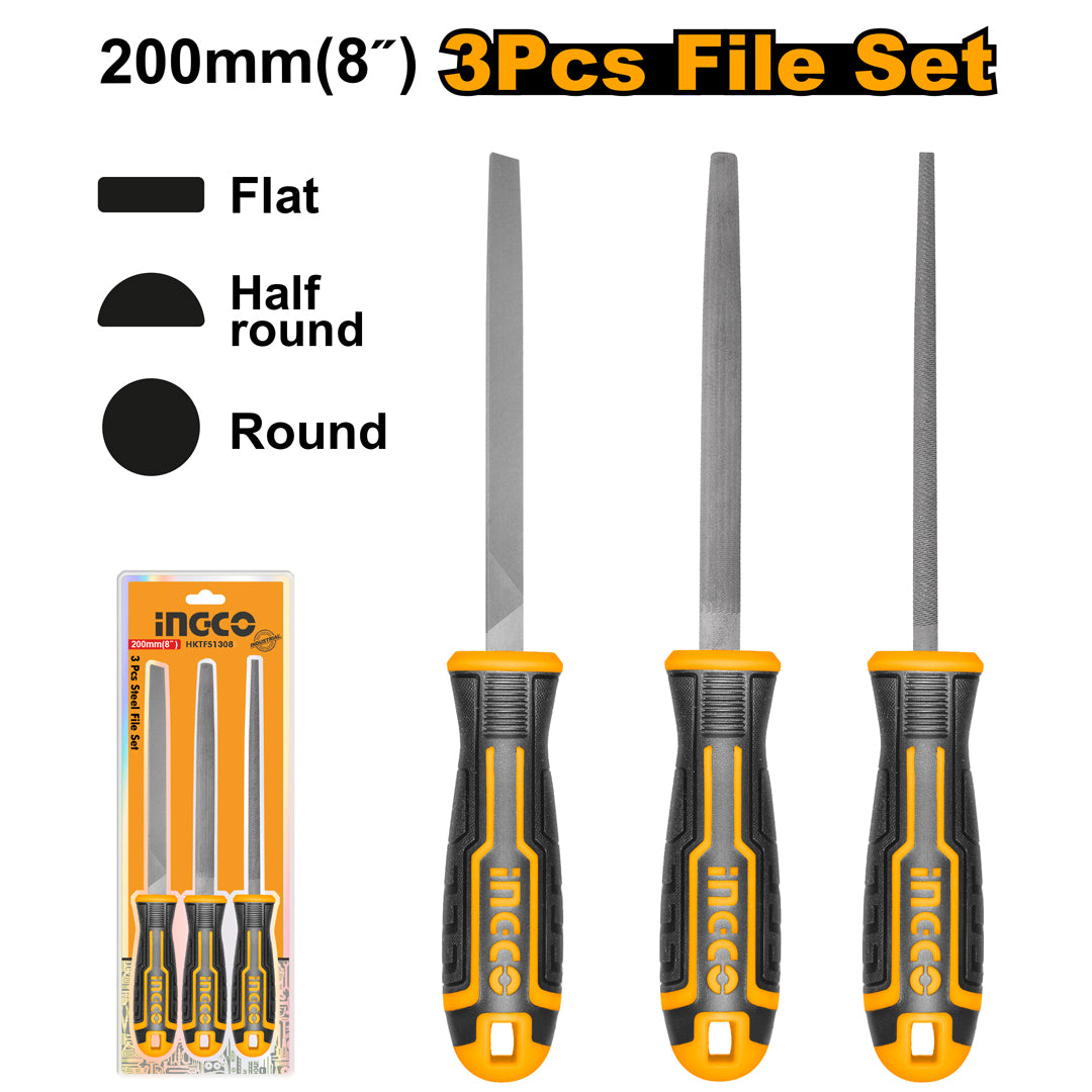 INGCO HKTFS1308 200mm steel file set