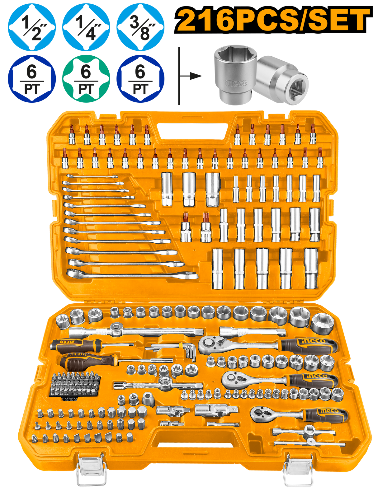 216 Pieces Combination Tools Set HKTHP22161 ING-HT
