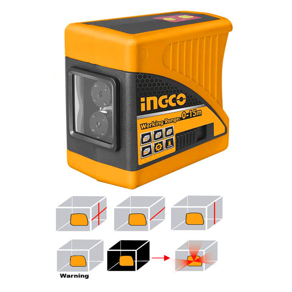 Self-Leveling Line Laser (Red, Green) Laser Beam 0~15 m- 0~18m HLL156503 | HLL156601 | HLL156501 ING-MT