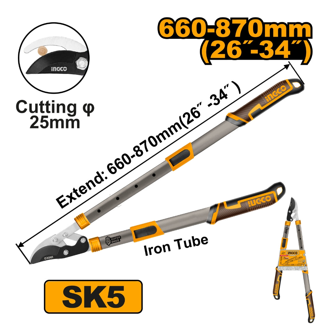 660-860mm Telescopic Long Lopper Grass Cutter Scissors Trimmer HLTS7401 ING-GT