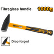 INGCO HMH881000 machinist hammer 1000g drop forged carbon steel fiberglass handle