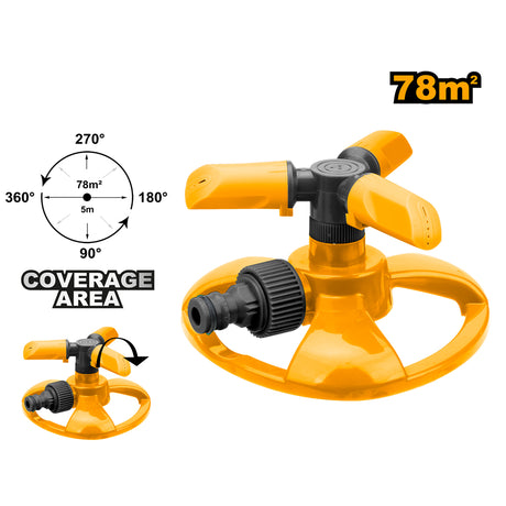 INGCO HPS23602 plastic 3-arm rotary garden sprinkler