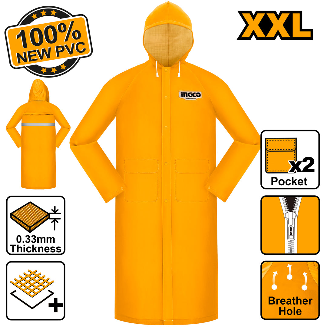 Ingco XXL rain coat PVC waterproof protective suit