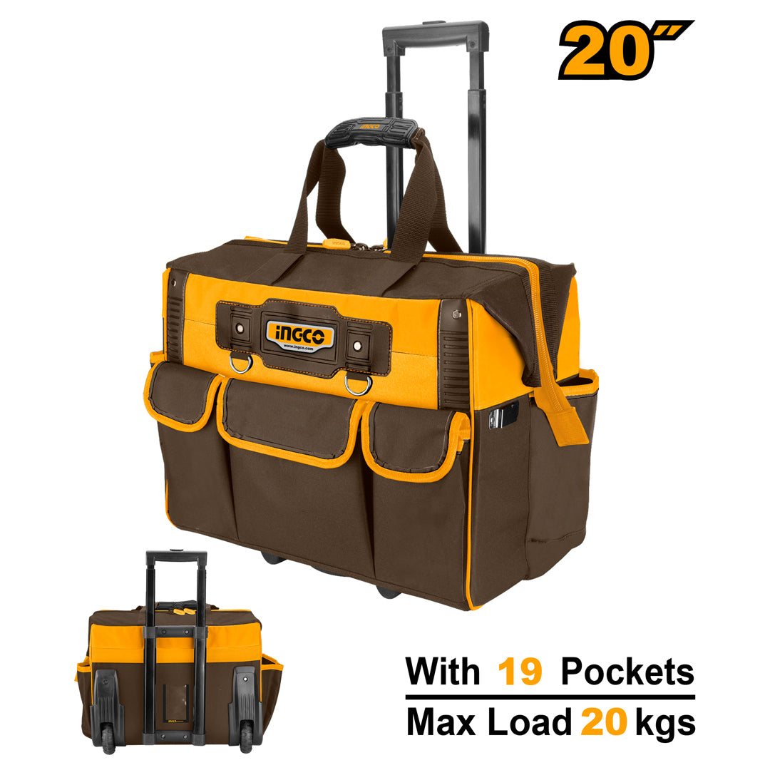INGCO 20" industrial rolling rigid tool bag organizer