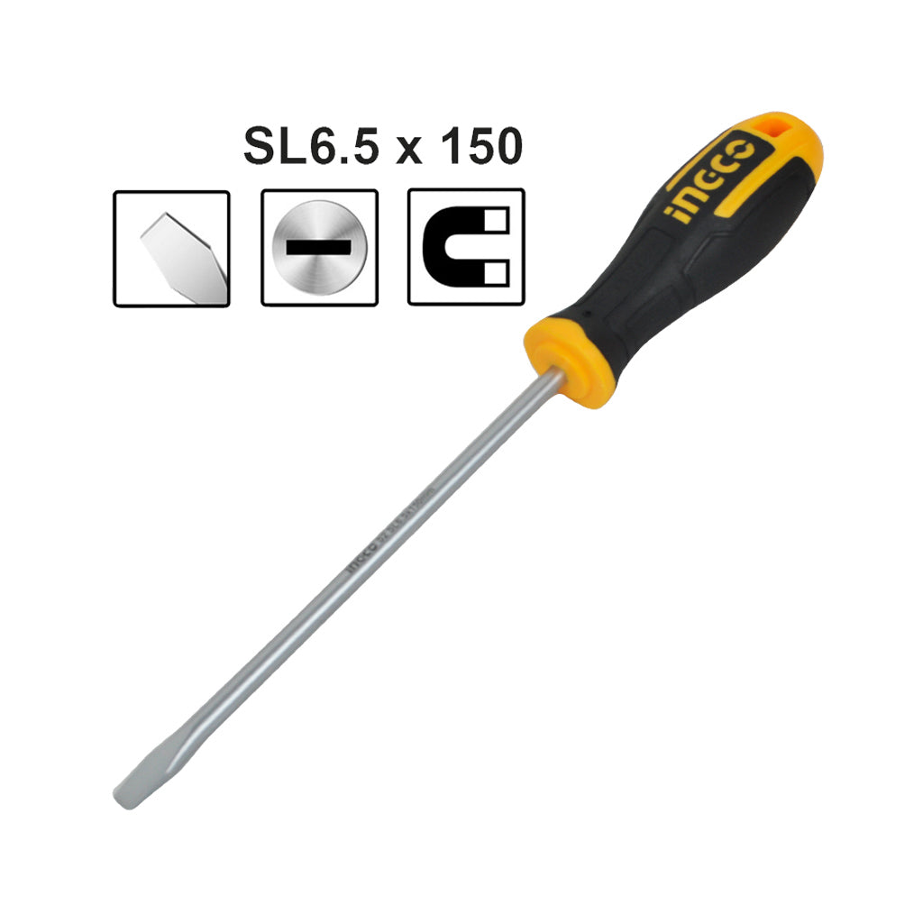 INGCO HS686150 slotted screwdriver flat shank 6.5 x 150mm