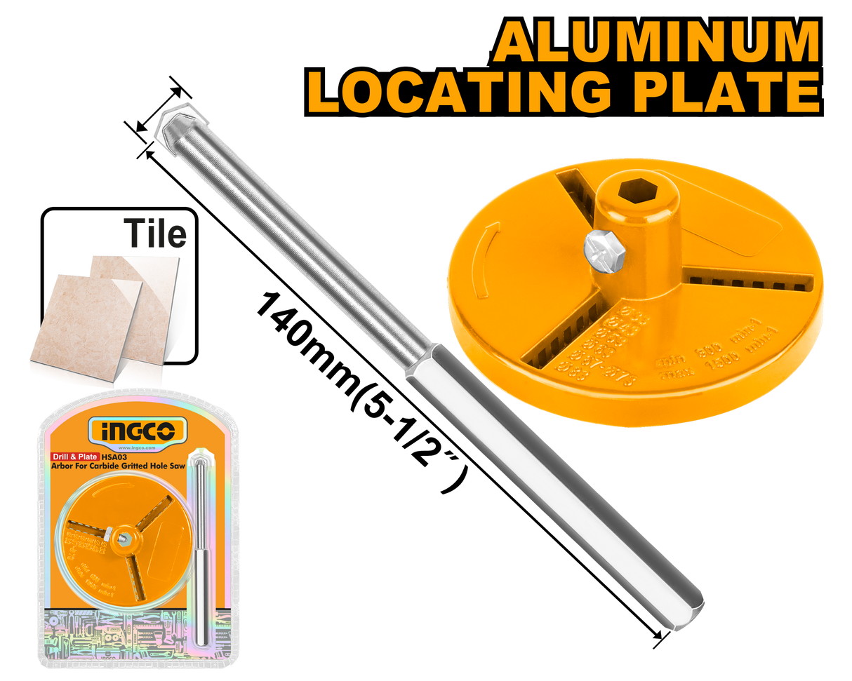 Arbor For Carbide Gritted Hole Saw Set HSA03 ING-AC