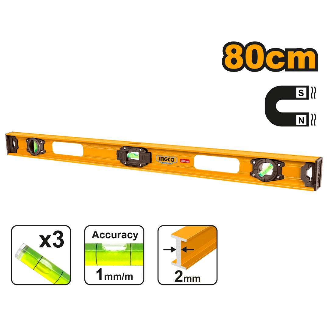 INGCO Spirit Level Aluminum 100cm Magnetic – 2mm Accuracy