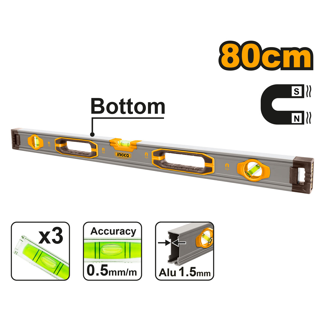 INGCO HSL38080M spirit level with magnets 80cm