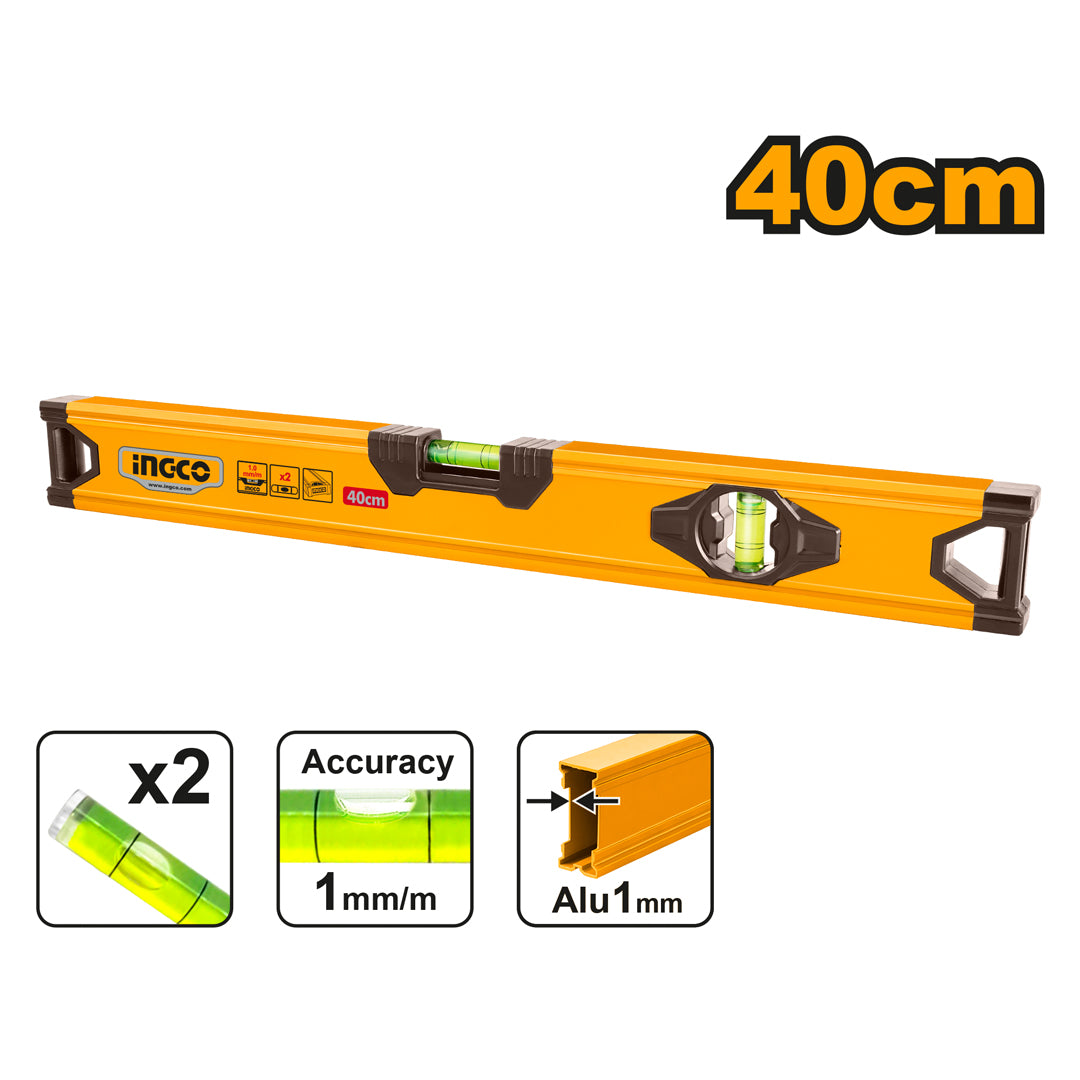 Ingco 40cm spirit level for accurate leveling and alignment