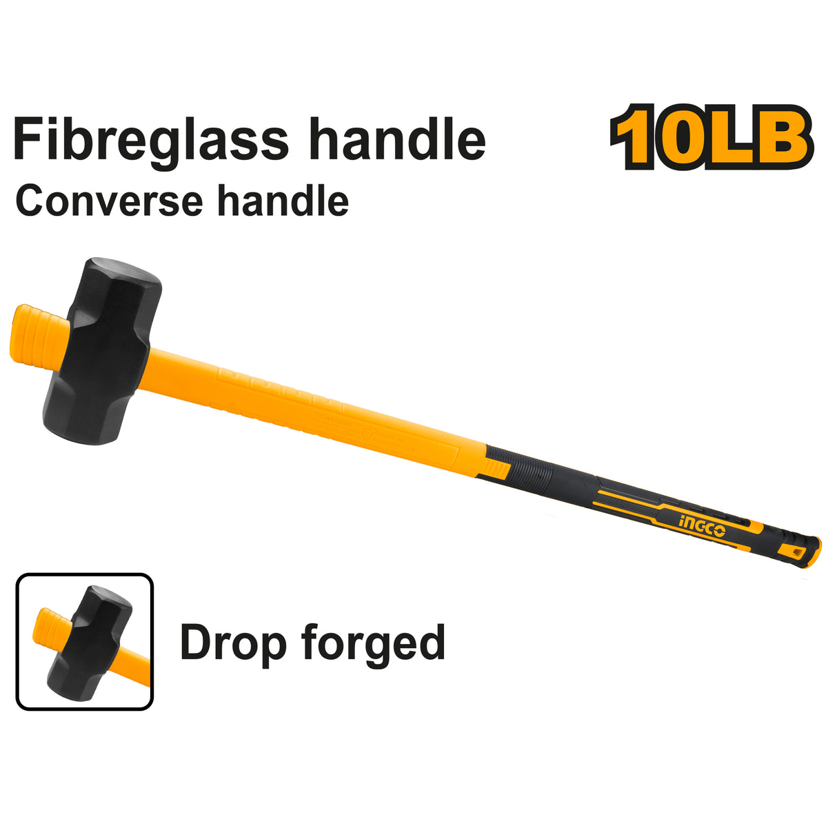 INGCO Sledge Hammer 10lb with Fiberglass Handle – HSM01108D