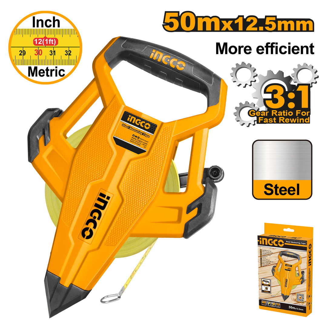 INGCO HSMT8550 steel measuring tape 50m x 12.5mm