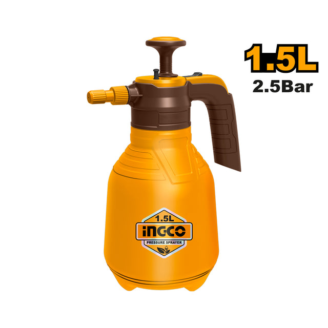 INGCO 1.5L–2L heavy duty handheld pressure sprayer for garden