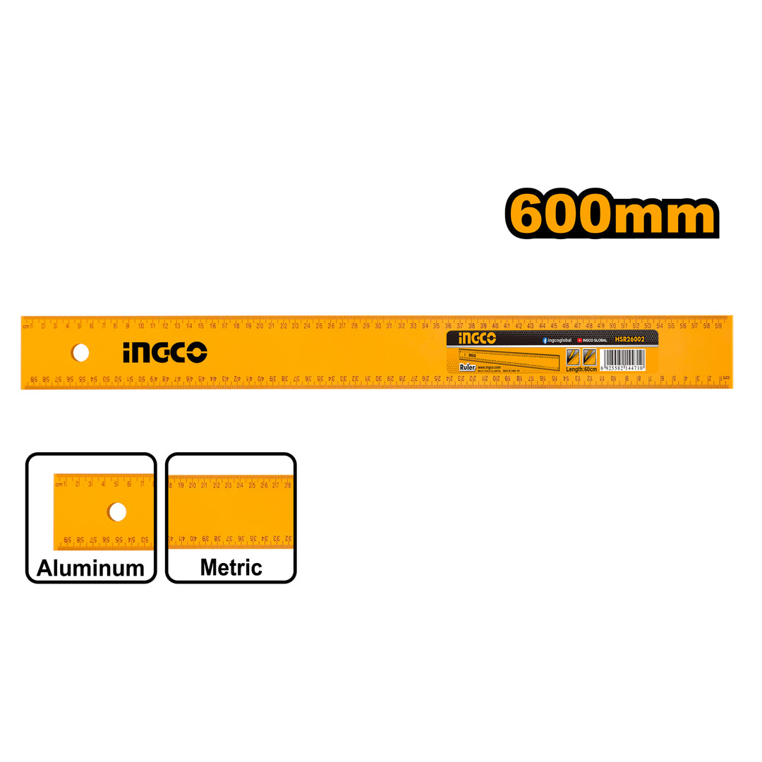 INGCO HSR26002 aluminum ruler 60cm (23.6 inch)