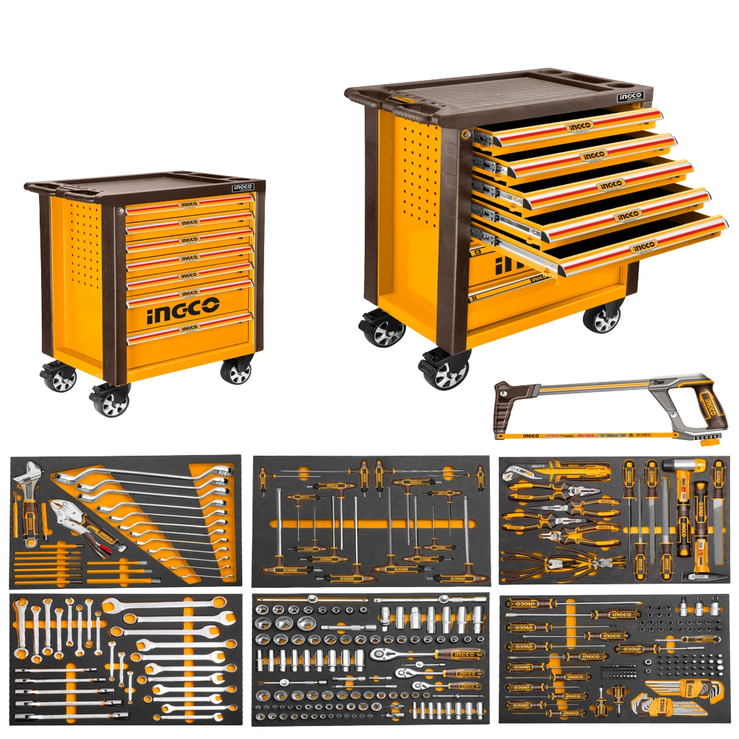 (328pcs Tool Chest Set) Roller Cabinet with 7pcs Drawers HTCS273281 ING-TS