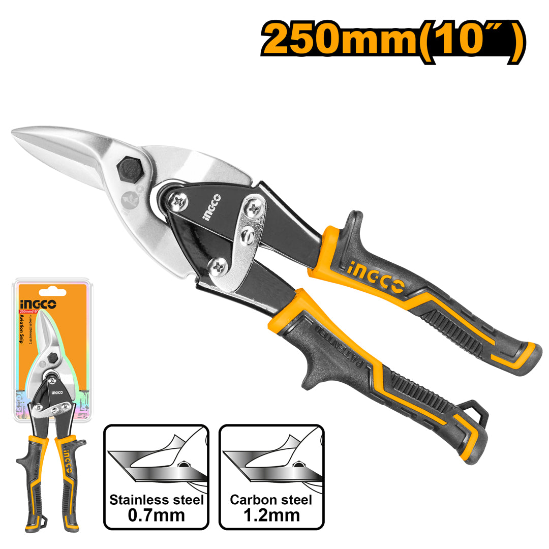 INGCO HTSN0110R aviation snip right cut 10 inch