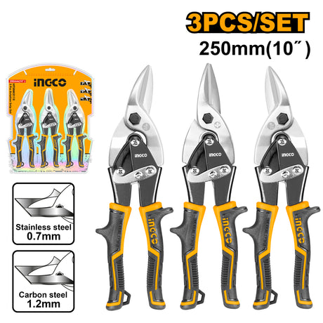 INGCO HTSNK0110 3pcs aviation snip set